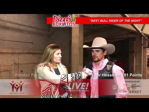 Bull Rider Tyler Hessman at the 2018 San Angelo Rodeo