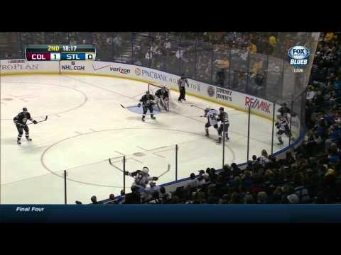 Paul Stastny wrist shot PPG 1-0 Colorado Avalanche vs St. Louis Blues 4/5/14 NHL Hockey.