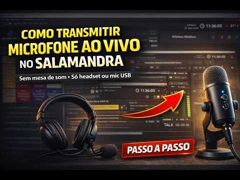 COMO TRANSMITIR MICROFONE AO VIVO NO SALAMANDRA SEM MESA DE SOM – Tutorial Completo