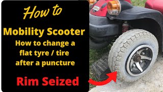 Mobility scooter how to change a flat  Tyre  / Tire after a puncture