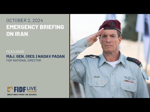 FIDF Live Briefing: Briefing on current state of war with Maj. Gen. Nadav Padan | October 2, 2024