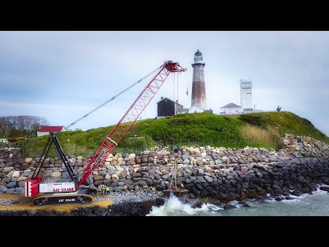 100,000 Lbs. WWII Bunker Lifted after 45 years at Montauk Point Lighthouse