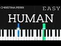 Christina Perri - Human | EASY Piano Tutorial