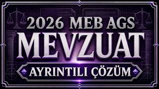 2026 MEB-AGS Mevzuat Soruları | Adım Adım Ayrıntılı Çözüm