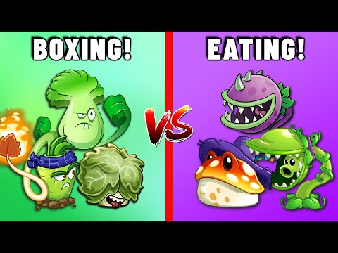 PVZ 2 - Team BOXING vs EATING! Plant vs Plant - Who Will Win?