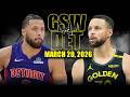 Golden State Warriors Vs Detroit Pistons Full Game Highlights March 20 2026 NBA Season