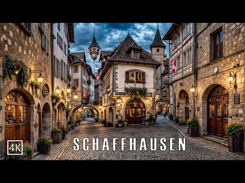 Schaffhausen Switzerland 🇨🇭 A Cosy Evening Walk Through Schaffhausen’s Historic Old Town 4K