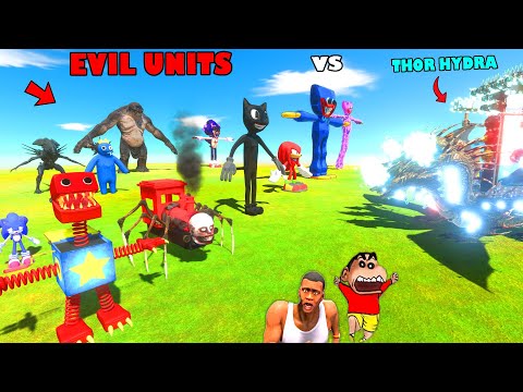 ALL EVIL UNITS vs THOR HYDRA | CHOO CHOO CHARLES, HUGGY WUGGY, FREDDY, SONIC, SIRENHEAD, TROLL ARBS