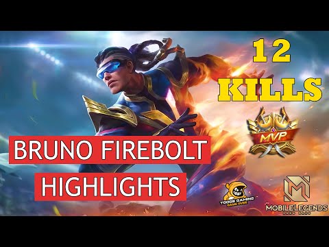 Mobile Legends Bruno Fire Bolt 12 Kills MVP Gameplay Highlights MLBB