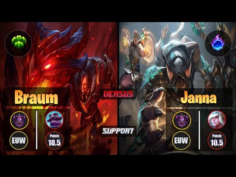 Master BRAUM [Guardian] (Support) VS  JANNA - Master EUW Patch 10.5