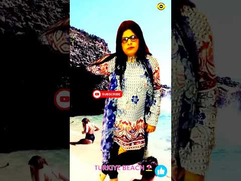 TURKIYE Beach ⛱️☔🏖️ Model Suraiya 🌍💫. @khantvbox #youtubeshorts #youtubevideo #funny