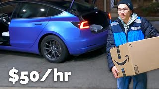 Earning $50 per hour delivering Amazon packages (Amazon Flex driver)