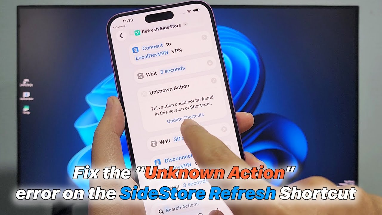 Fix the “Unknown Action” error on the SideStore Refresh Shortcut