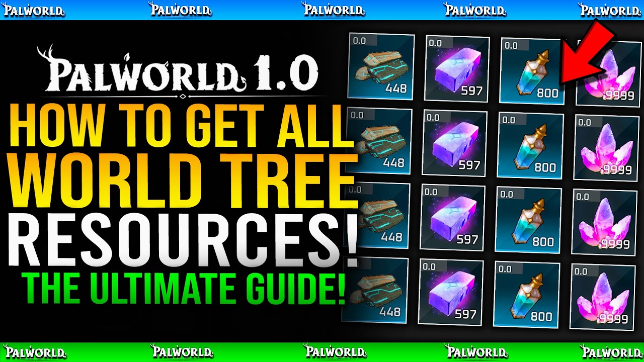 How To Get Mythical Wood, Paloxite Ore, World Tree Holy Water & More in Palworld 1.0