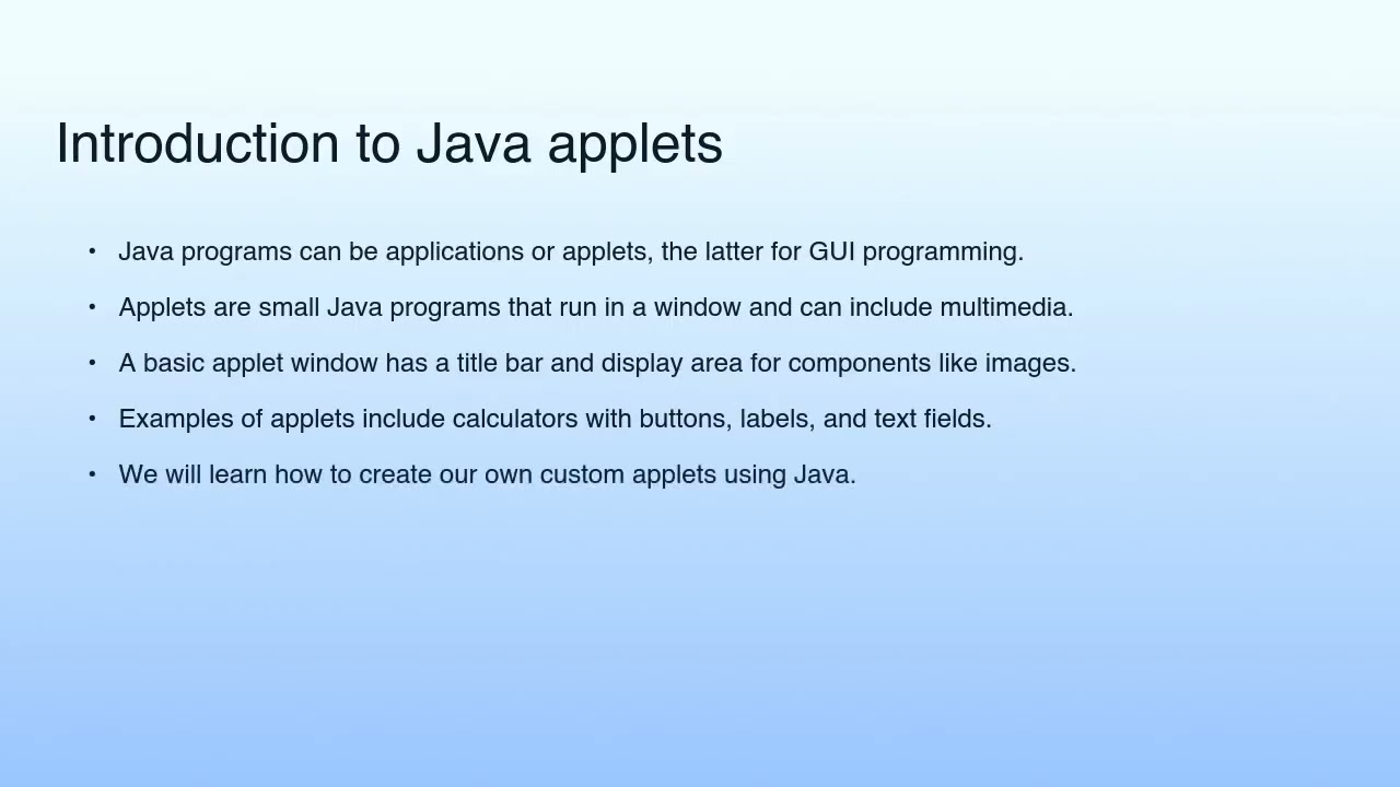 Introduction to Java applets | Lecture 05: Java Applet Programming