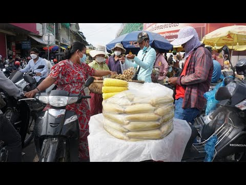 Morning Daily Life Style at Phsa New Century Plaza - Morning Street Food Scenes @Porchentong