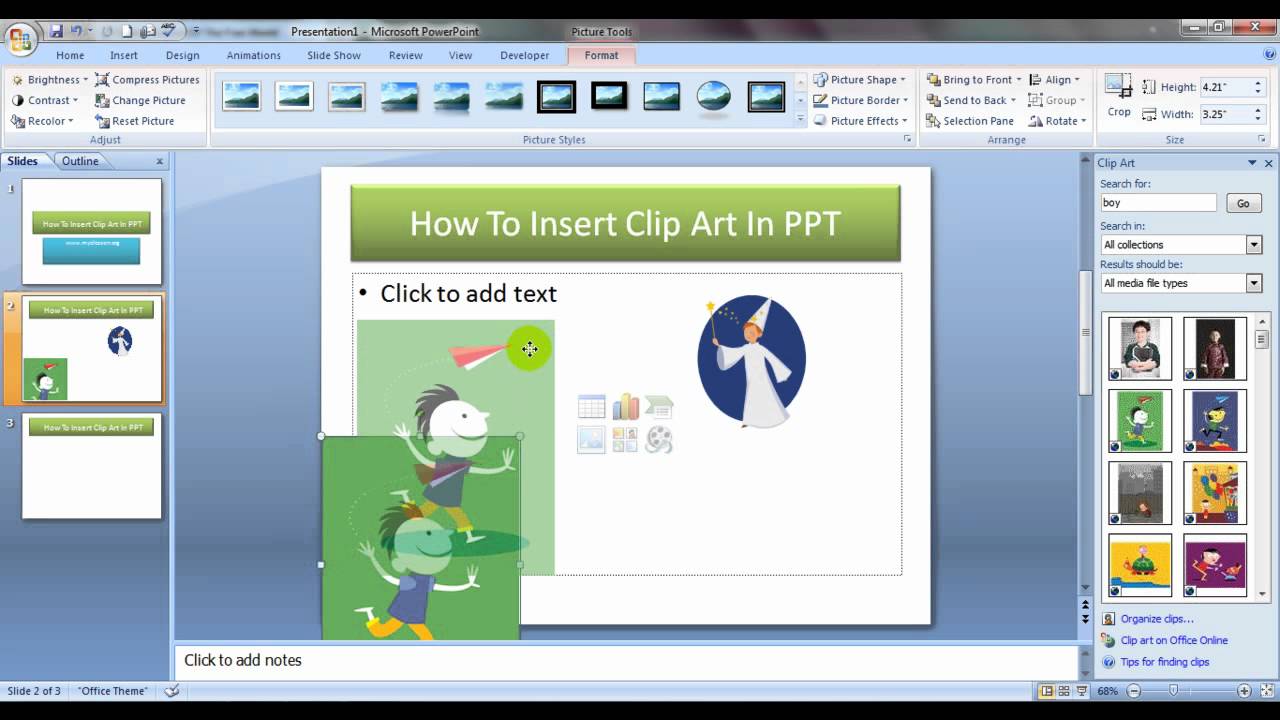 Insert Clip Art In PowerPoint Presentation