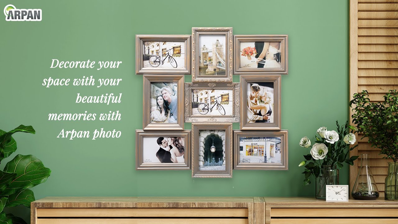 ARPAN Vintage Gold Photo Frame, Holds 9 x 6x4'' Photos CL-2156