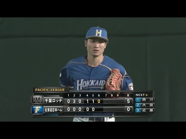 【6回表】ファイターズ・西川 流れを引き寄せるファインプレー!! 2019/8/15 F-M