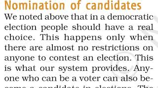 Nomination of candidates /Electoral Politics /chapter 4/class 9th/Civics