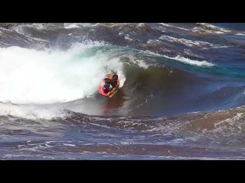 Bodyboarding at Andicuri beach with my son and daughter!!