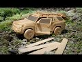 How To Make Hot Wheels Car Toyota 4Runner From Popsicle Sticks Carving Without Powertools
