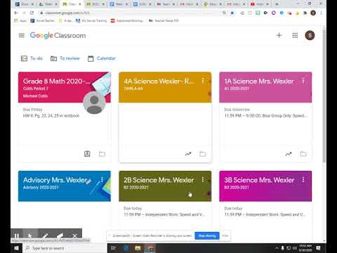 Google Classroom  Calendar and To Do List