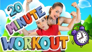 20 MINUTE KIDS WORKOUT! DANCE ALONG AT HOME| Daily physical exercise at home for kids