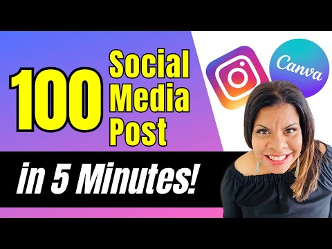 100 Social Media Posts in 5 Minutes w/ Canva AI | multiple backgrounds