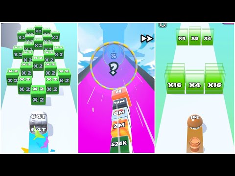 Jelly Run 2048 vs Jelly Tube 2048 | Ultimate Merge Race | 64f vs 1U vs 268B→?→^