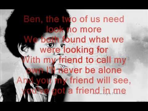 Michael Jackson - Ben Lyrics ( On Screen )