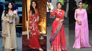 Katrina Kaif, Shilpa Shetty, Janhvi Kapoor & Kriti Sanon At Kalyanaraman Navratri Puja, Thrissur