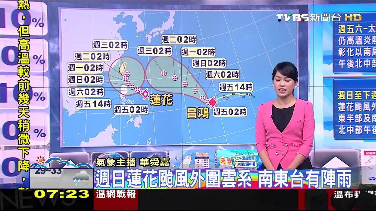 今明午後陣雨增多　週日蓮花外圍影響南東台