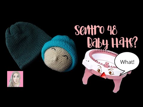Baby Hats on the Sentro 48 pin Knitting machine Tube mode | Sbeecteates Crochet. #babyhat