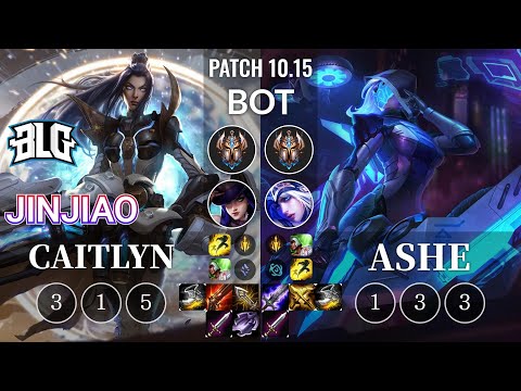 BLG Jinjiao Caitlyn vs Ashe Bot - KR Patch 10.15