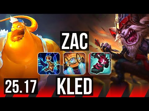 ZAC vs KLED (TOP) | 1200+ games | KR Master | 25.17
