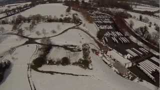 preview picture of video 'Chirk Marina and Boathouse From The Air - Snowbound 30/03/2013'