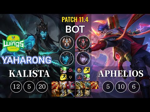 JAG Yaharong Kalista vs Aphelios Bot - KR Patch 11.4