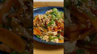 レンジだけで簡単ヘルシーなチャプチェが美味しくて大満足できた #簡単レシピ #料理 #ズボラ飯 #時短レシピ #自炊 #ヘルシー #ダイエット #しらたき #韓国料理 #おつかれ飯