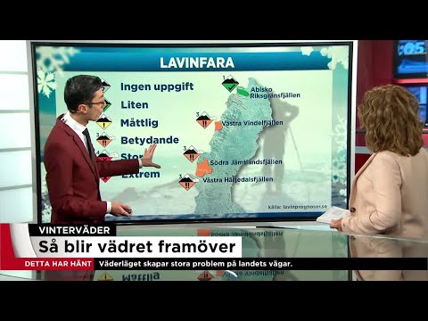 "Betydande lavinfara i fjällen" - Nyheterna (TV4)