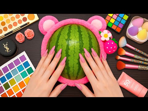 ASMR Makeup on Watermelon (No Talking)