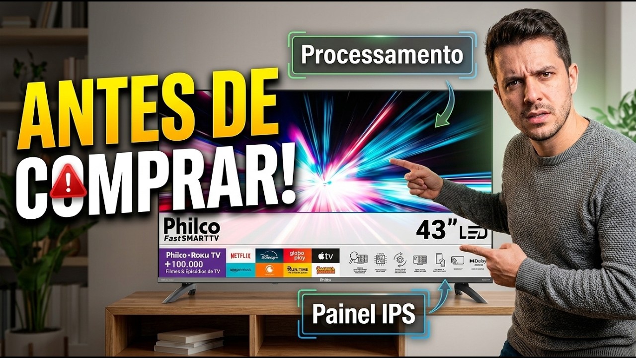 Miniatura da avaliação em vídeo de Smart TV Philco 43'' Roku TV HDR10 Dolby Áudio