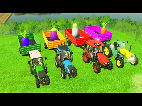 LOAD AND TRANSPORT GIANT APPLES WITH RIGITRAC TRACTORS - Farming Simulator 22