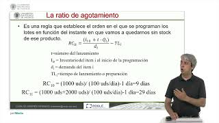 Ratio de agotamiento en sistemas de fabricación contra stock