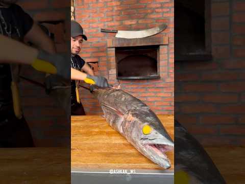 Cooking Narrow-barred Spanish mackerel with rice recipe🔥🐬#shorts #food #fish #seafood