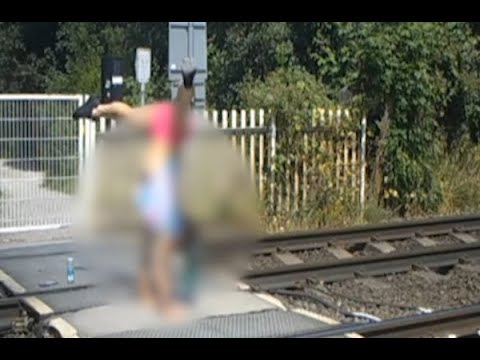 Handstands on the track - shocking footage shows deliberate level crossing misuse in Nottinghamshire