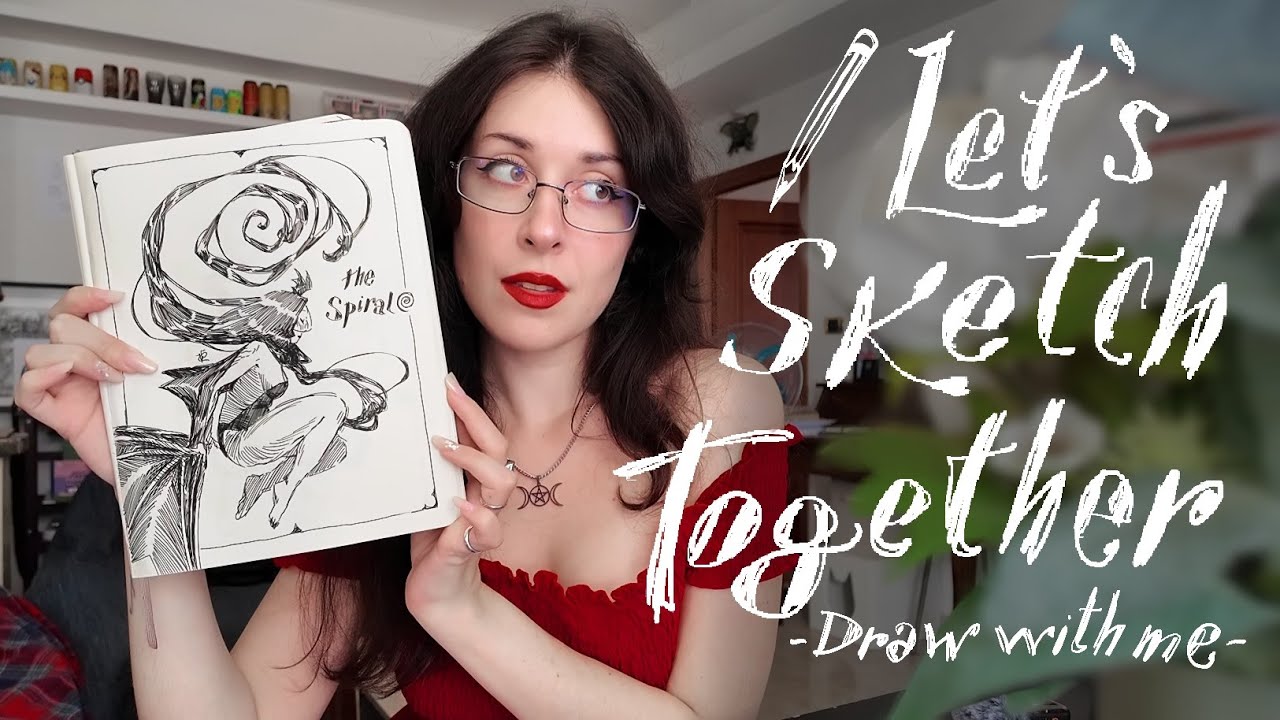 warm up SKETCHING SESSION🥀ink on paper🌹real-time + chill music