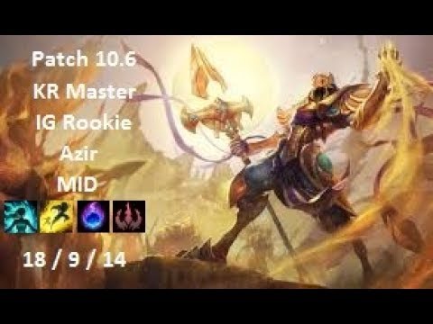IG Rookie - Azir vs Lissandra - KR Master 152 LP - Patch 10.6