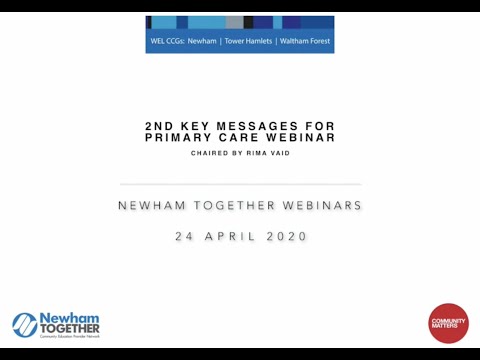 2nd Key Messages for Primary Care Webinar – 24 Apr 20