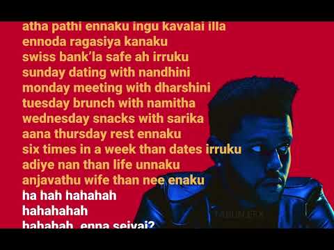 Starboy ⭐️ Tamil version (lyrics) | தி வாரஇறுதி - நட்சத்திர பையன் | tabun.efx